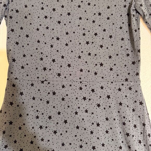 Boden‎ Betty Dress Size 2 Gray Black Cosmic Stars Soft STRETCHY Swingy Comfy - Picture 9 of 12